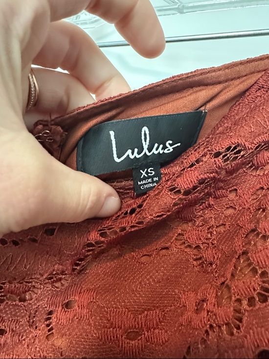 Lulu's Rust Lace Ruffle Mini Skirt - Picture 2 of 4